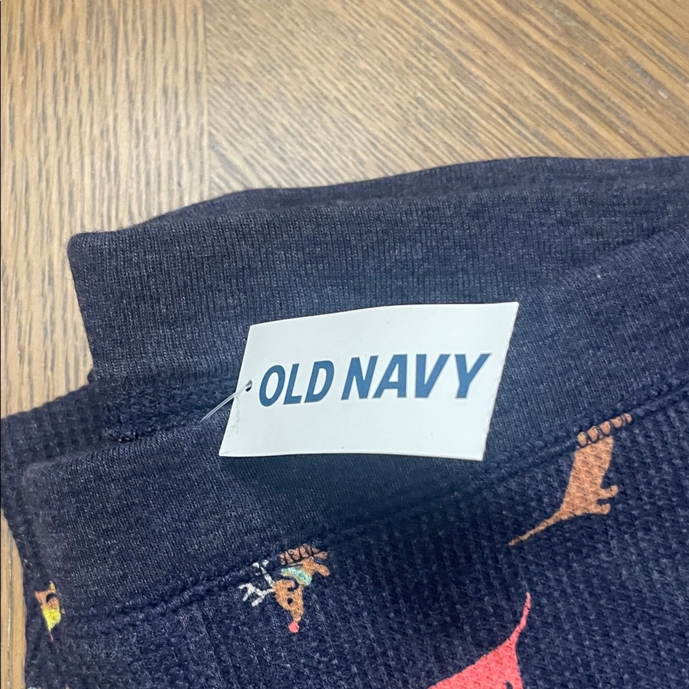 Old Navy Dark Blue Thermal Pajama Pants with Wiener Dog Pattern - Picture 2 of 6